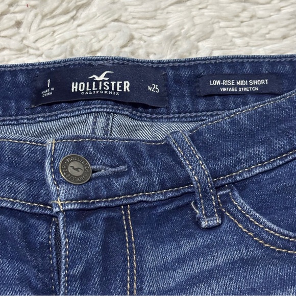 Hollister Women’s Denim Low Rise Midi Shorts Vintage Stretch size 1 Mini Short - Picture 5 of 6